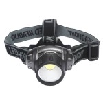 Lanterna cu led COB, lumina alba, culoare negru cu argintiu, rezistenta la apa